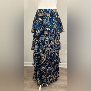 Skies Are Blue Paisley Floral Maxi Skirt